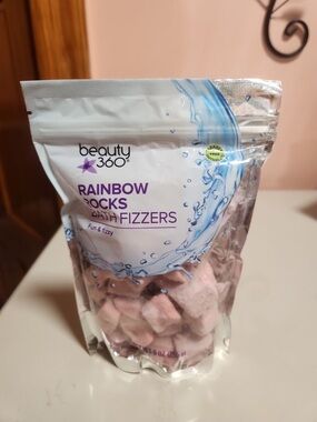 beauty 360 Rainbow Rocks Bath Fizzies Rainbow Pink 9 oz Paraben/Phthalate-Free